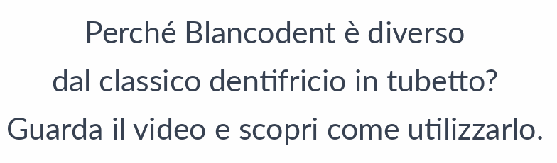 testo secondo video blancodent dentifricio in polvere