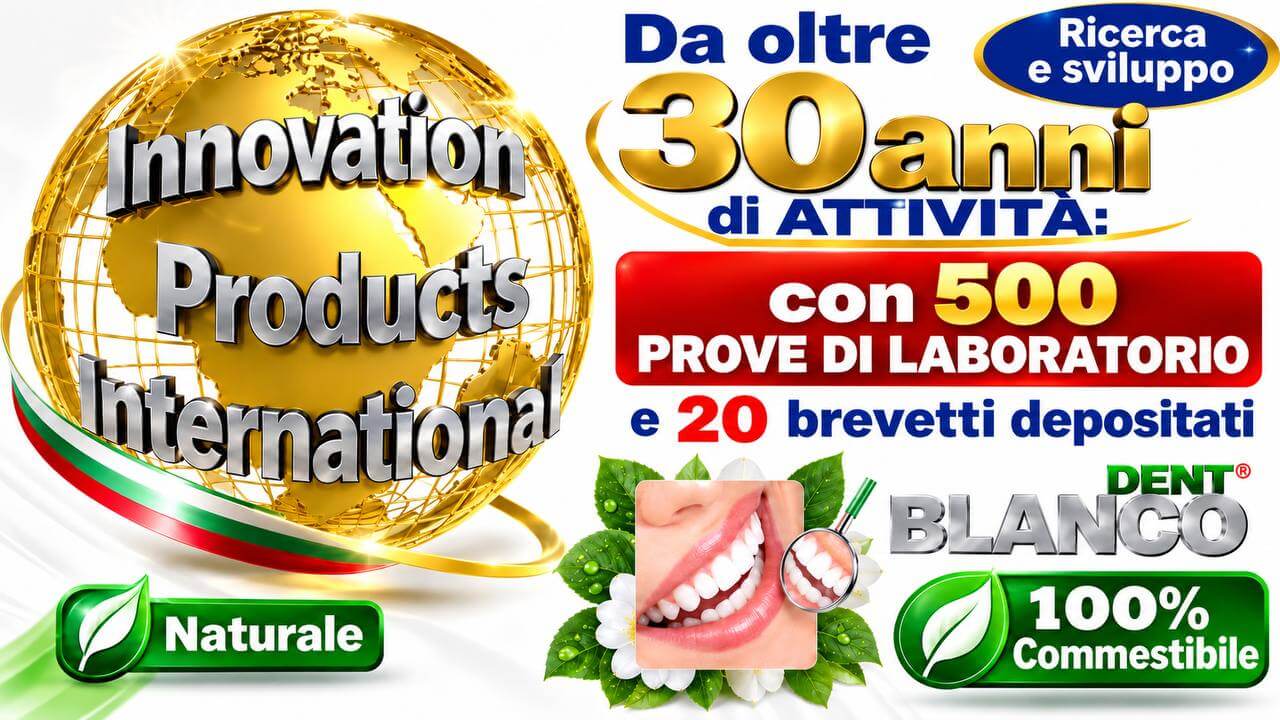 mappomondo con scritto innovation product international blancodent dentifricio in polvere